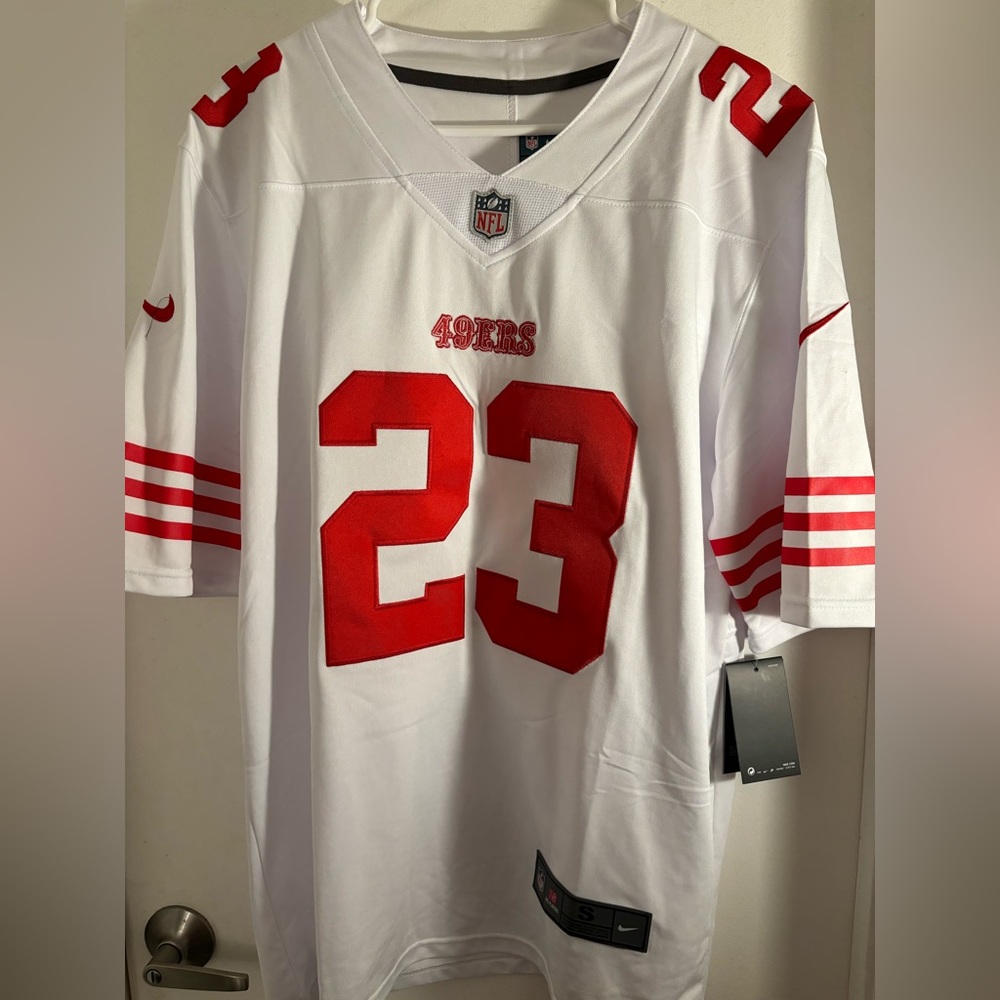 New white San Francisco 49ers Christian McCaffrey #23 small